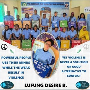A flyer with the wise saying proposed by peace weavers