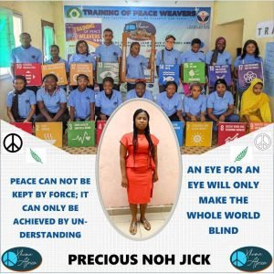 A flyer with the wise saying proposed by peace weavers
