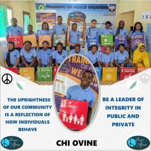 A flyer with the wise saying proposed by peace weavers